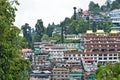 landscape view of buildings in Darjeeling hill station on a bright sunny day