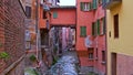 Landscape view of the canal of the river Reno in Bologna