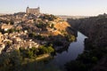 Landscape view of the city of Toledo, the AlcÃÂ¡zar of Toledo and the Tagus River