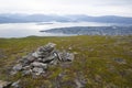 landscape view of the city of Tromso seen from Fjellheisen mountain (Norway) Royalty Free Stock Photo