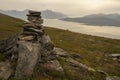 landscape view of the city of Tromso seen from Fjellheisen mountain (Norway) Royalty Free Stock Photo