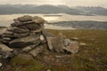 landscape view of the city of Tromso seen from Fjellheisen mountain (Norway) Royalty Free Stock Photo