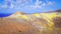 Landscape view of colorful volcano crater on Vulcano island, Sic Royalty Free Stock Photo