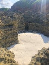 Landscape view of coral reef mountain cliff in Watamu, Kenya.