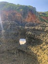 Landscape view of coral reef mountain cliff in Watamu, Kenya.