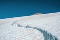 Landscape view of the crevasses in the glacier.