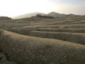 Landscape view with crevasses near muddy volcanoes