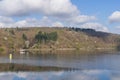 Landscape view from the dam wall at the lake Edersee in germany Royalty Free Stock Photo