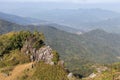 View of Doi Pha Tang mountain with Mekong river in afternoon Chiang Rai, Thailand. Royalty Free Stock Photo