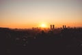 Landscape view of downtown in Taipei, Taiwan at the sunset time. Royalty Free Stock Photo