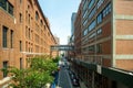 Landscape view of East 15th Street of Chelsea, seen from the High Line. A 1.45-mile-long Royalty Free Stock Photo