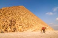 Landscape view of Egypt pyramid in Gisa with camel Royalty Free Stock Photo