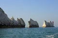 Landscape view of the famous Needles on the Isle of Wight Royalty Free Stock Photo