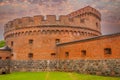 Landscape with a view of the fortress of Palmniken fortress. Kaliningrad Royalty Free Stock Photo