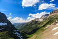 Landscape view in Glacier National Park at Logan Pass Royalty Free Stock Photo