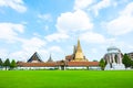 Landscape view of Grand palace, Temple of the Emerald Buddha (Wat pra kaew) in Bangkok ,Thailand. Royalty Free Stock Photo