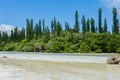 Landscape view of isle of pines around transparent lake water, new caledonia Royalty Free Stock Photo