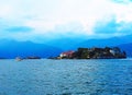 Landscape, view with Isola Bella, Island on Maggiore lake, alps, Stresa, Italy Royalty Free Stock Photo