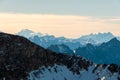 Landscape view from Kaiseregg Peak over the Swiss and French Alps, Switzerland Royalty Free Stock Photo