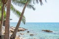Landscape view of Koh Tao Island beach or Turtle Island Surat Thani, Thailand under blue sky in summer day Royalty Free Stock Photo