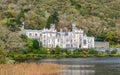 Landscape view with Kylemore Abbey Old Church famous Irish landmark Galway Ireland Royalty Free Stock Photo