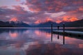 Landscape view of the lake McDonald at sunset at the Dock. Original public domain image from Flickr Royalty Free Stock Photo