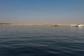 Landscape view of the Lake Nasser side of the Aswan High Dam, Aswan, Egypt Royalty Free Stock Photo