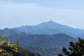 Landscape view of mountain range from summit of Mount Takao Royalty Free Stock Photo