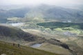Landscape view of Llyn Cwellyn and Moel Cynghorion in Snowdonia
