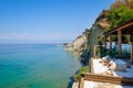 Landscape view of Logas sunset beach, Peroulades, Corfu