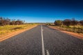 Landscape view and long road in Australia Outback Royalty Free Stock Photo
