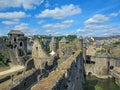 The Chateau de Fougeres: Medieval black roofed castle and town on the edge of Brittany, Maine and Normandy, Fougeres, France Royalty Free Stock Photo