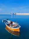 Landscape view of Molfetta touristic port with row