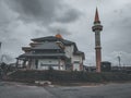 Landscape view of mosque with dark mode preset