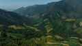 landscape view mountain green valley and agriculral plantation for background abstract Royalty Free Stock Photo