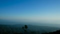 Landscape view mountain high on blue sky at north THAILAND.Holiday travel wildlife.Panorama scene nature forest morning view high