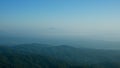 Landscape view mountain high on blue sky at north THAILAND.Holiday travel wildlife.Panorama scene nature forest morning view high