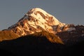 Landscape view of mountain Kazbeg on sunrise, Caucasus mountains, Country of Georgia Royalty Free Stock Photo