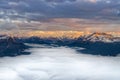Landscape view of mountain range at sunrise, Canada Royalty Free Stock Photo
