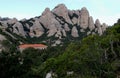 Landscape with the view of mountains in the National Park near the Monastery of Montserrat in Spain