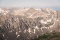 Landscape view of mountains ranges from the top of Quandary Peak in Colorado. Royalty Free Stock Photo