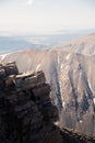 Landscape view of a rock cliff from the top of Quandary Peak in Colorado. Royalty Free Stock Photo