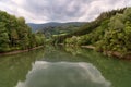 Landscape view of the river Mur or Mura, Austria