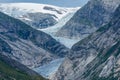 Landscape view of the Nigardsbreen melting glacier and the forest in  Norway Royalty Free Stock Photo