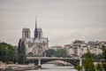 Landscape view Notre Dame Cathedral in Paris, France Royalty Free Stock Photo