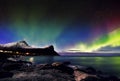 Lofoten Northern Lights Royalty Free Stock Photo