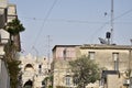 Landscape view with old stone buildings of West Jerusalem daytime