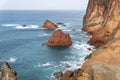 Ponta de Sao Lourenco cliffs, rocks and mountains in Atlantic ocean, Madeira, Portugal Royalty Free Stock Photo