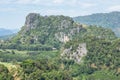 Landscape view over rainforest limestone mountains from Phu Pa Por view point at Loei province ,Thailand .