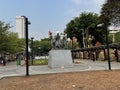 Landscape view of the Pasar Senen train station building during the day Royalty Free Stock Photo